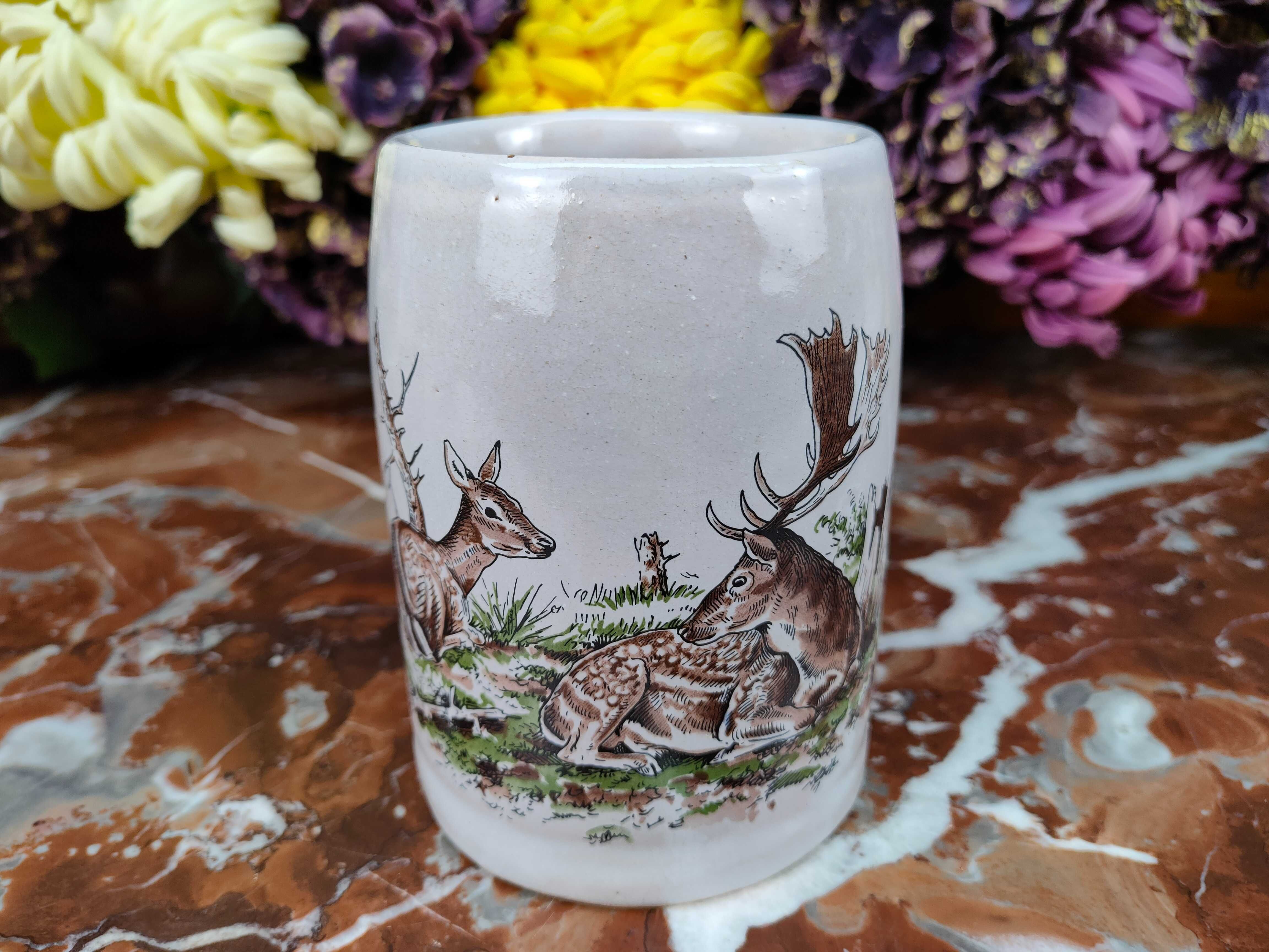Ceramiczny myśliwski kufel - Łoś z klępą - 0,49 L - Reimann