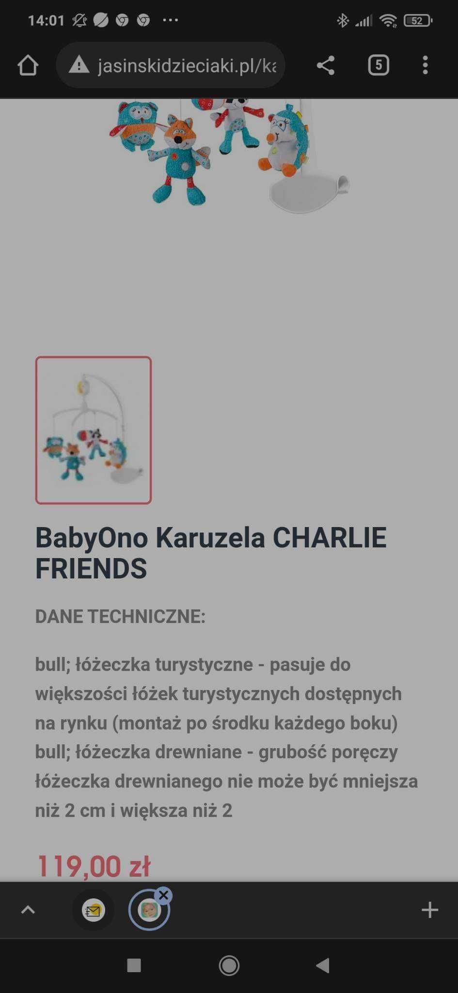 Karuzela z pozytywką Babyono