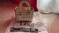 Mala Lady Di Dior Dourada