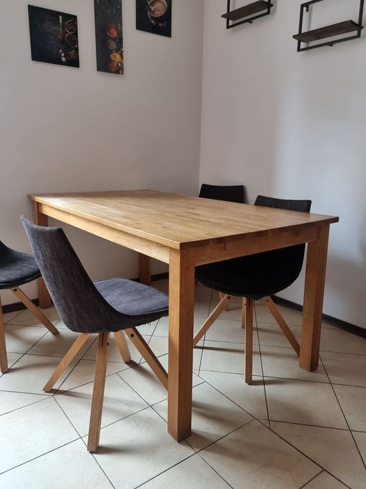 Piękny dębowy stół z litego drewna 90x160 dębowy drewniany