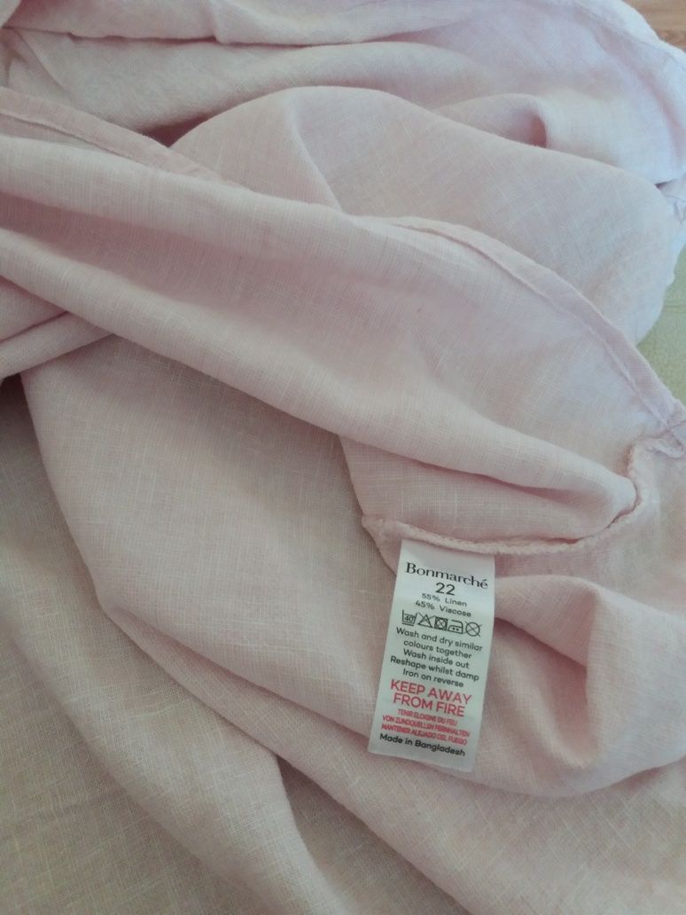 Рубашка женская льняная пастельно-розовая от Bonmarche