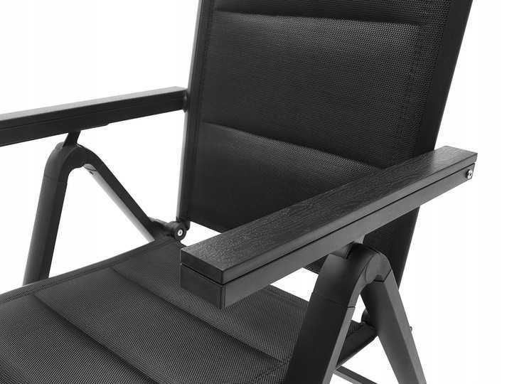 Krzesło Składane Ogrodowe Krzesła na Taras Balkon Ogród Drewko Czarne