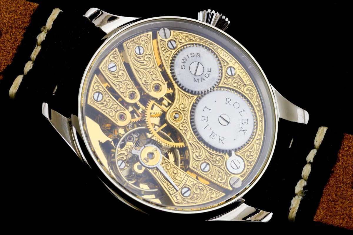 Zegarek Rolex pasówka , ręcznie robiony zegarek. Srebrny