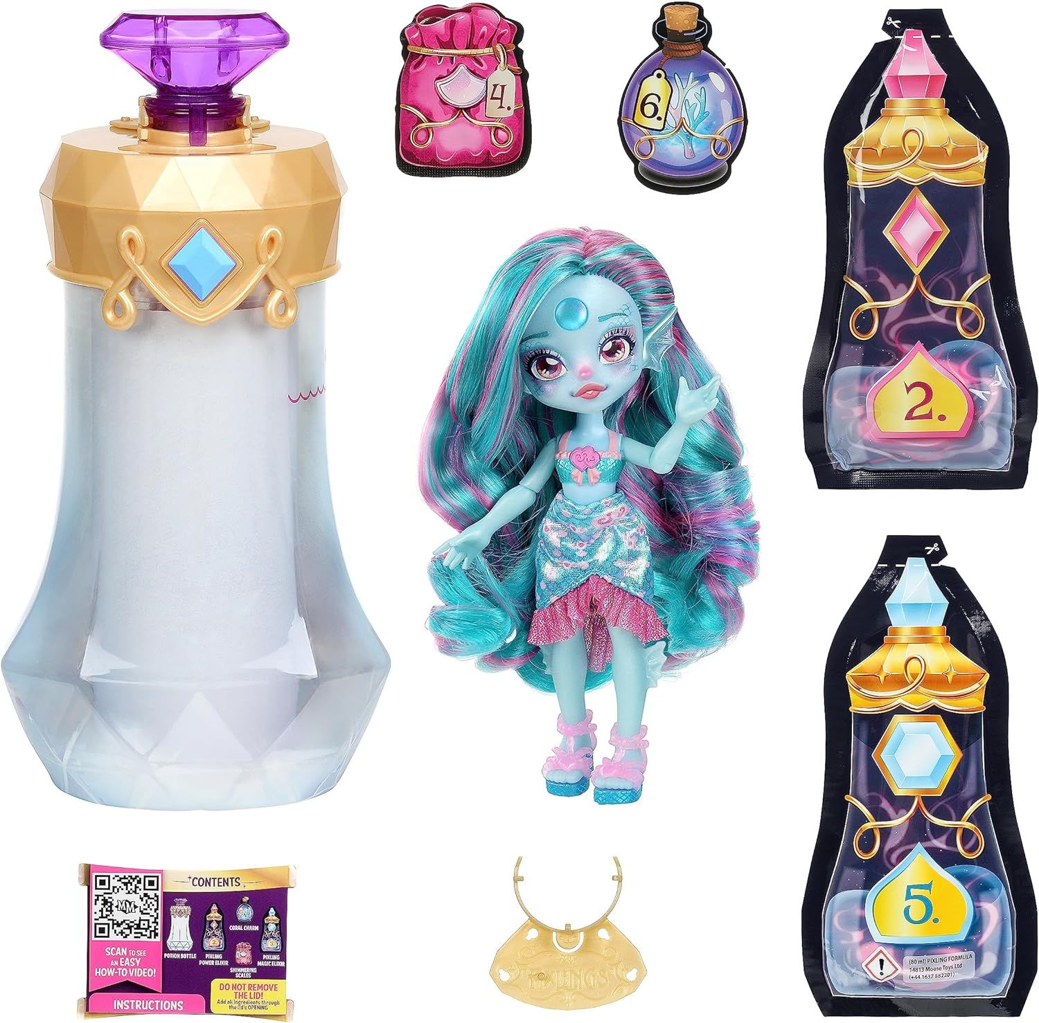 Лялька Magic Mixies Pixlings Marena Mermaid, Меджик Міксіс русалка