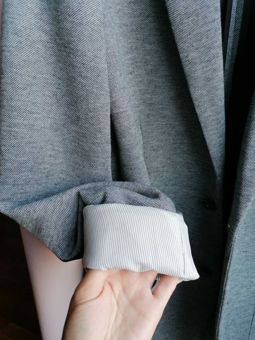 Szara młodzieżowa męska marynarka Slim Fit rozmiar S