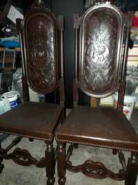 6 cadeiras em couro com 100 anos