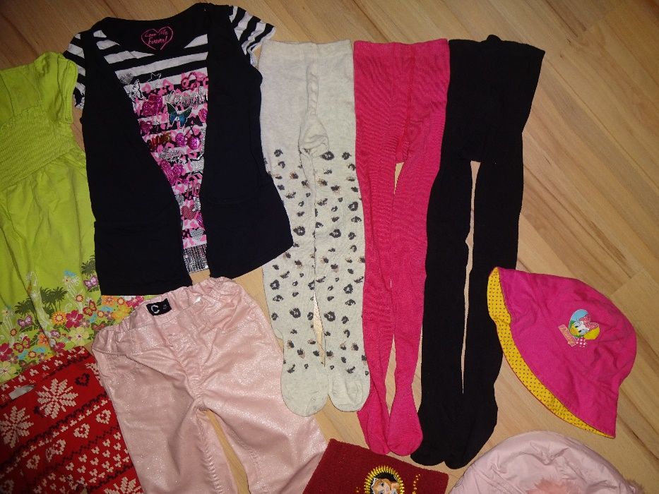 zestaw modnych oryg. ciuszków dla dziewczynki leginsy IDEALNY STAN 6-7