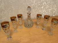 Хрустальный набор Aurum Crystal графин бокалы 6шт BOHEMIA Champagne