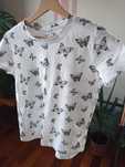 T-shirt biały w motyle Cropp,xs