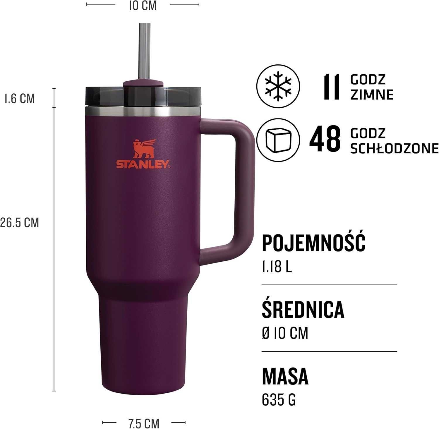 Stanley Quencher H2.0 Tumbler 1.2L kubek termiczny ze słomką, uchwytem