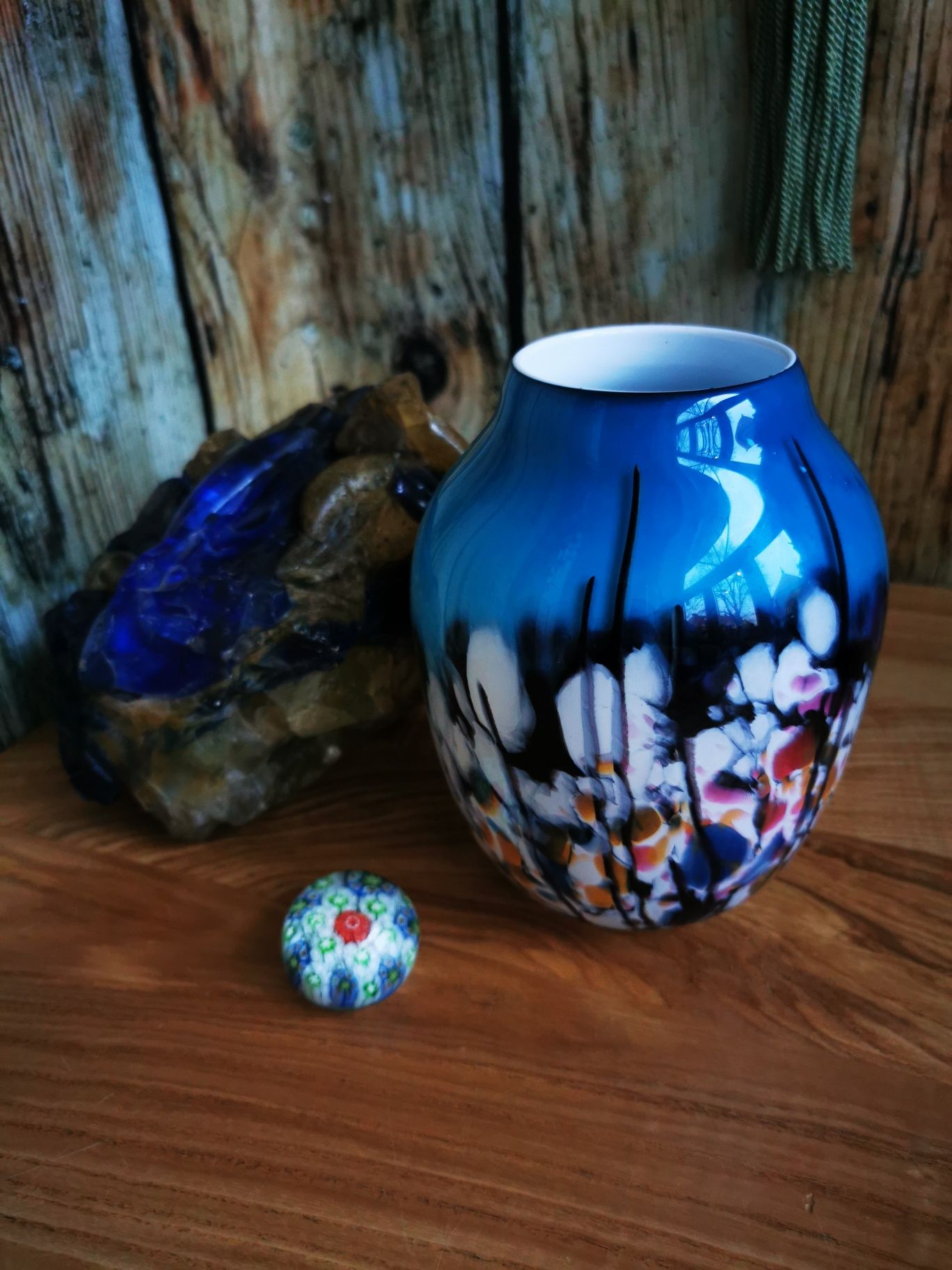 Przycisk do papieru, Murano Glass Millefiori, Włochy, UNIKAT