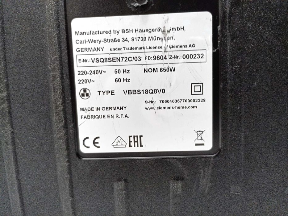 Odkurzacz Siemens Q.8 workowy tytan mocy