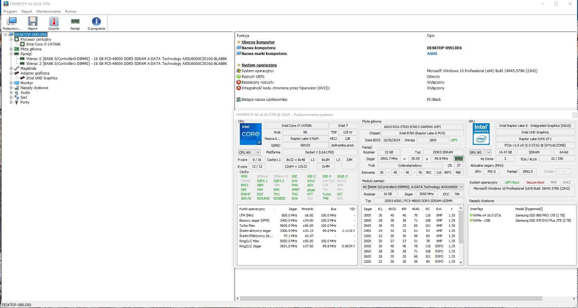 Custom! I7-14700K, 32GB DDR5, 1TB, WIN10/11