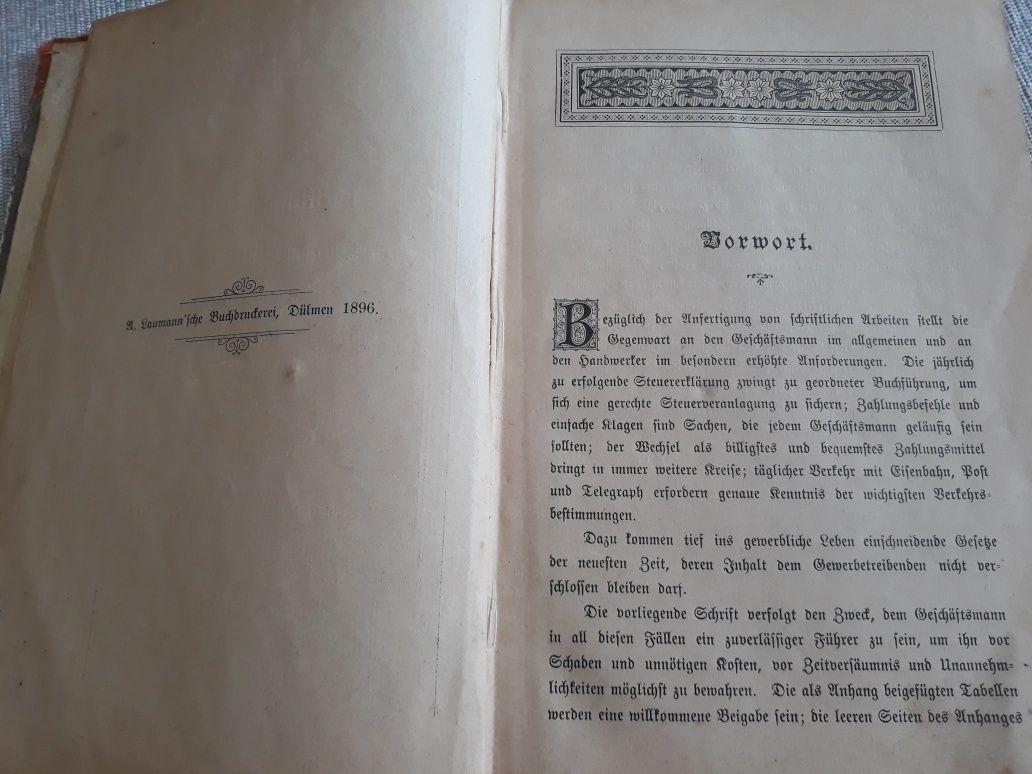 1896r Der Geschaftsmann (Biznesmen) - J. Wewer. Stara książka