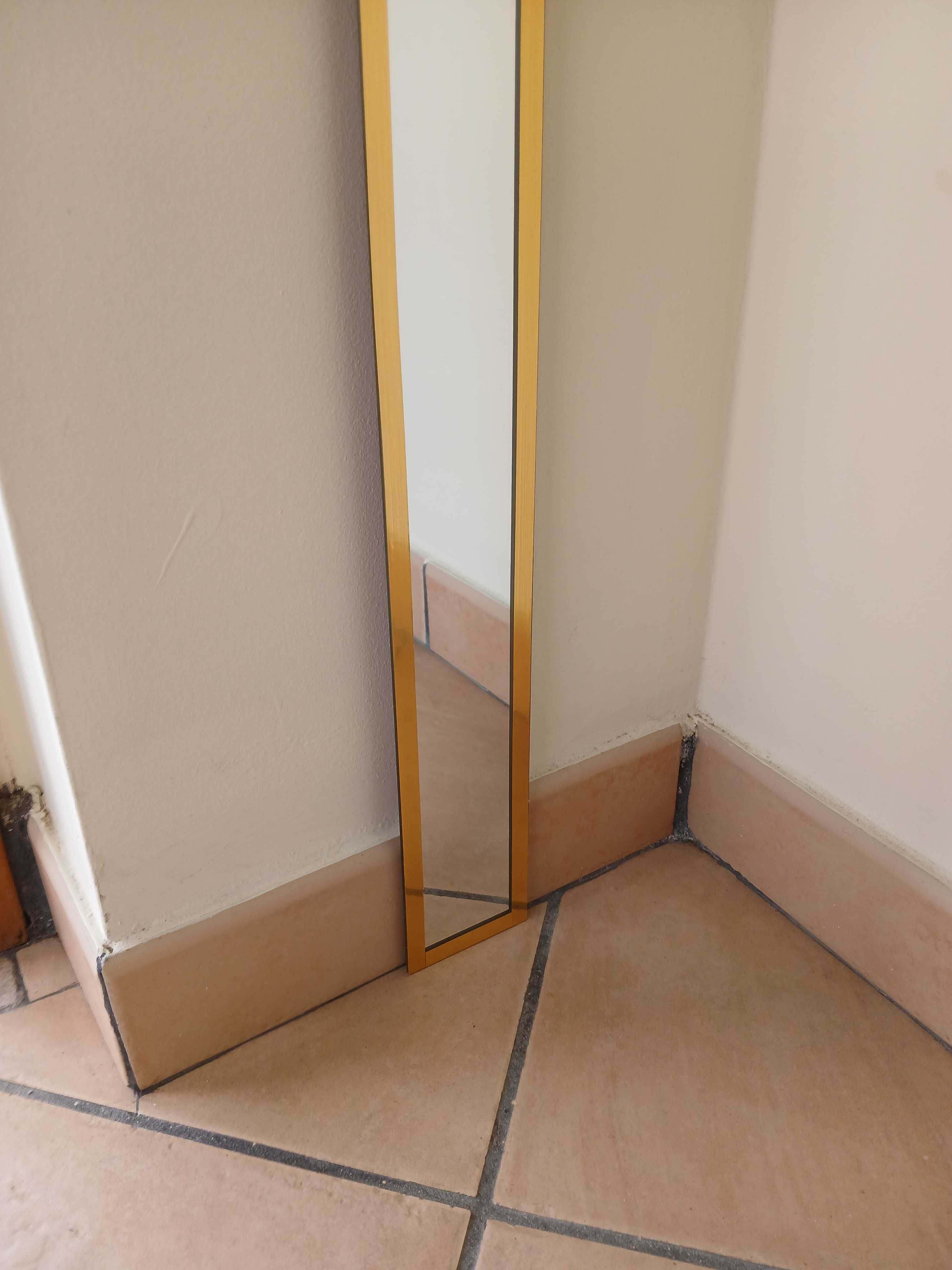 Espelho Comprido Antigo Mirror 145x7cm Moldura Dourada