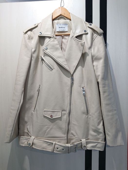 Байкерська куртка Stradivarius оверсайз зі штучної шкіри, розмір L