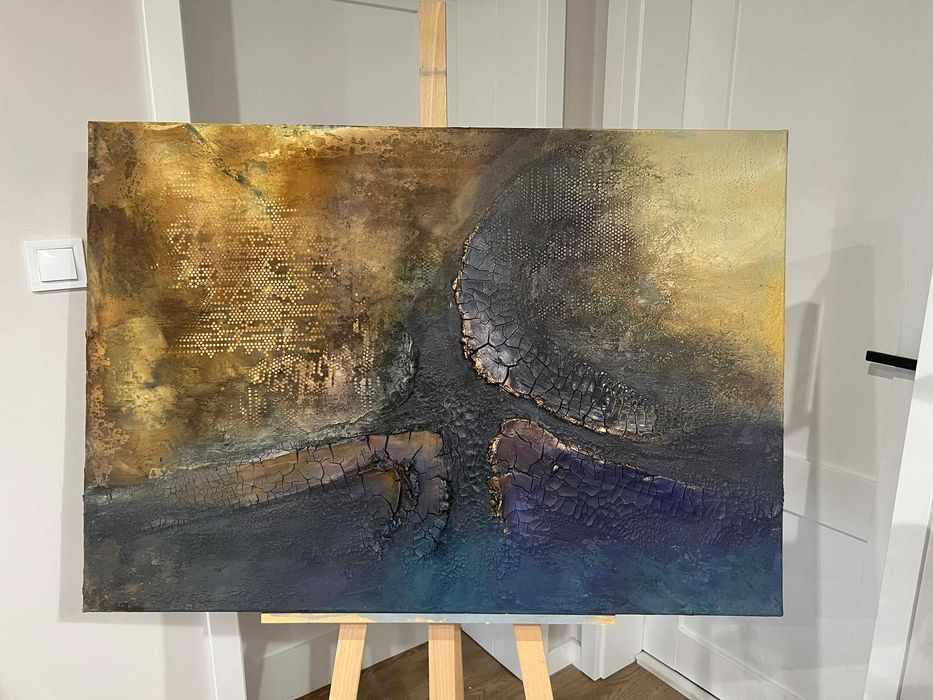 Obraz strukturalny nowoczesny abstrakcja 70 * 100 * 5 cm unikalny