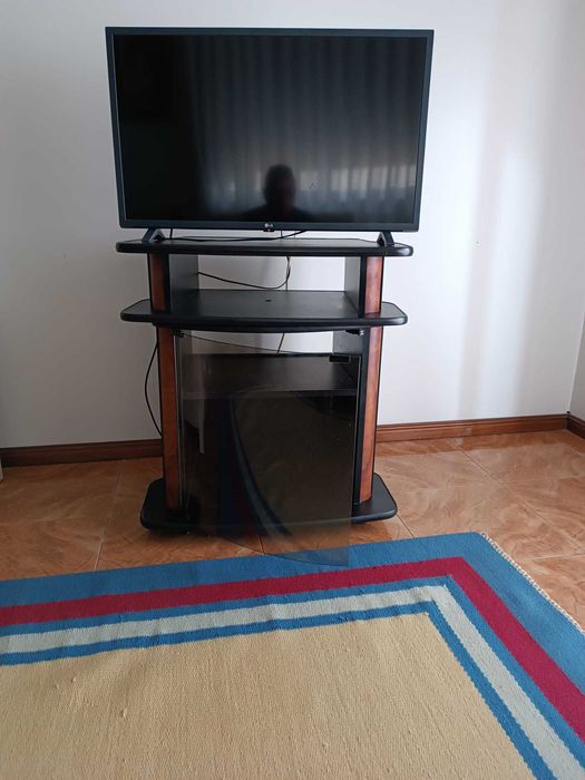Móvel TV em  Madeira e Porta de Vidro