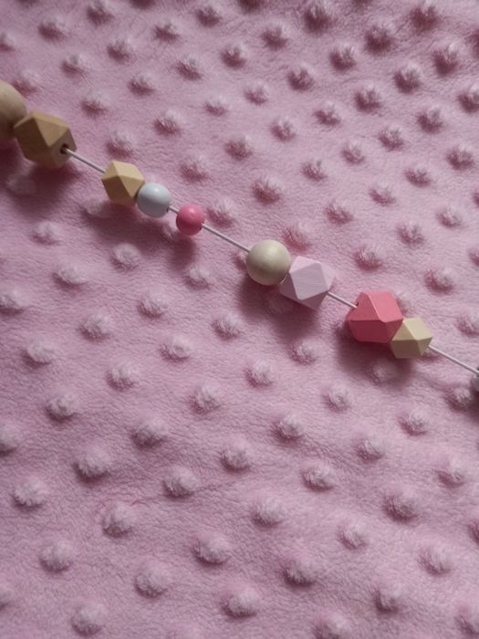 Łańcuch sensoryczny do wózka dla dziewczynki PINK Handmade