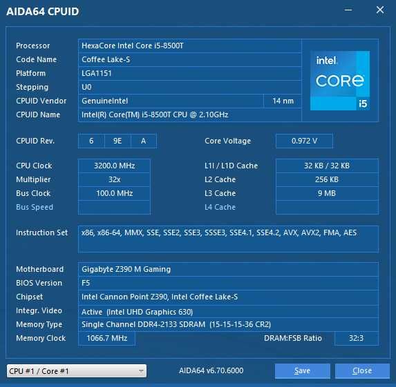 Процесор Intel® Core™ i5-8500T, сокет 1151 v2