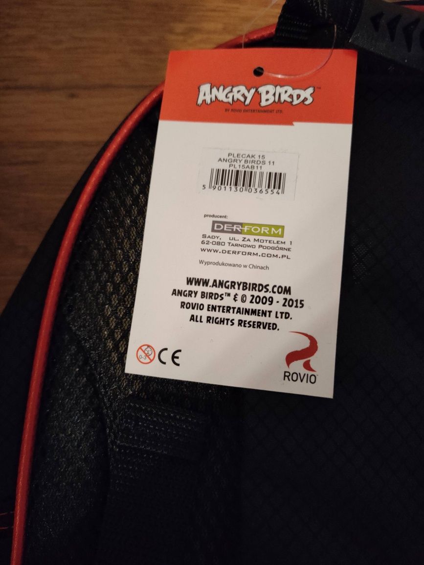 Nowy  duży licencjonowany plecak tornister szkolny Angry Birds