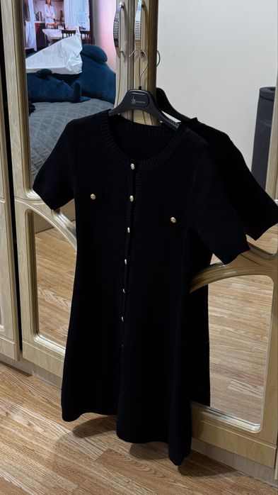 Сукня H&M в стилі old money, чорна вʼязана