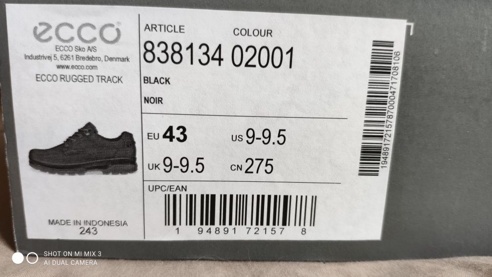 Ecco Rugged Truck wodoodporne czarne skórzane buty rozm 43