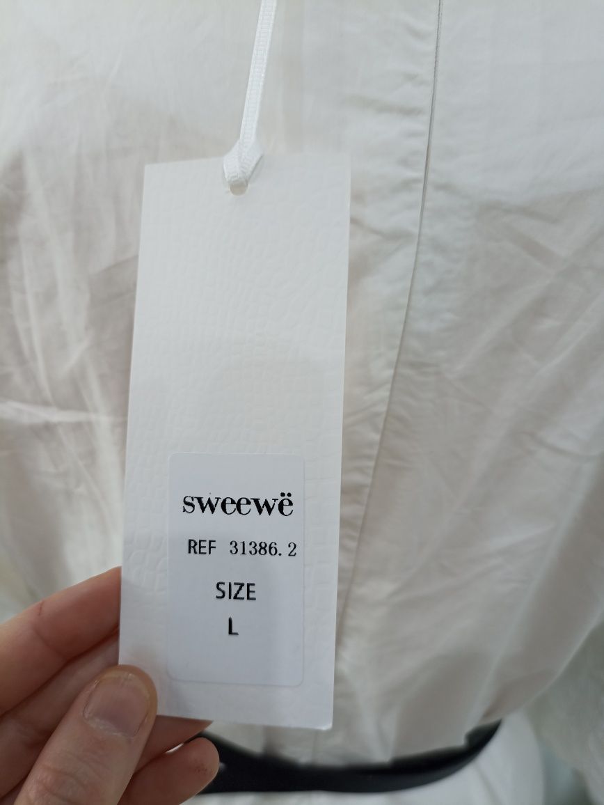 Nowa Biała bawełniana sukienka, Sweewe,rozm L