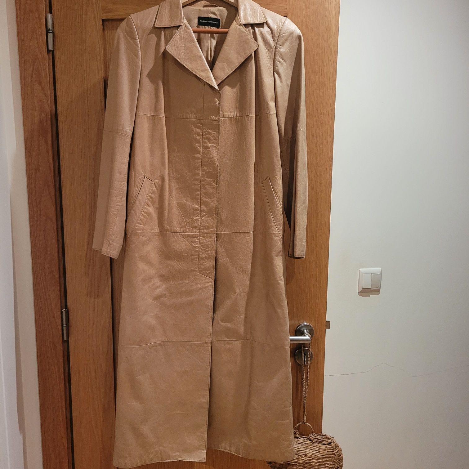 Casaco couro camel, Massimo Dutti