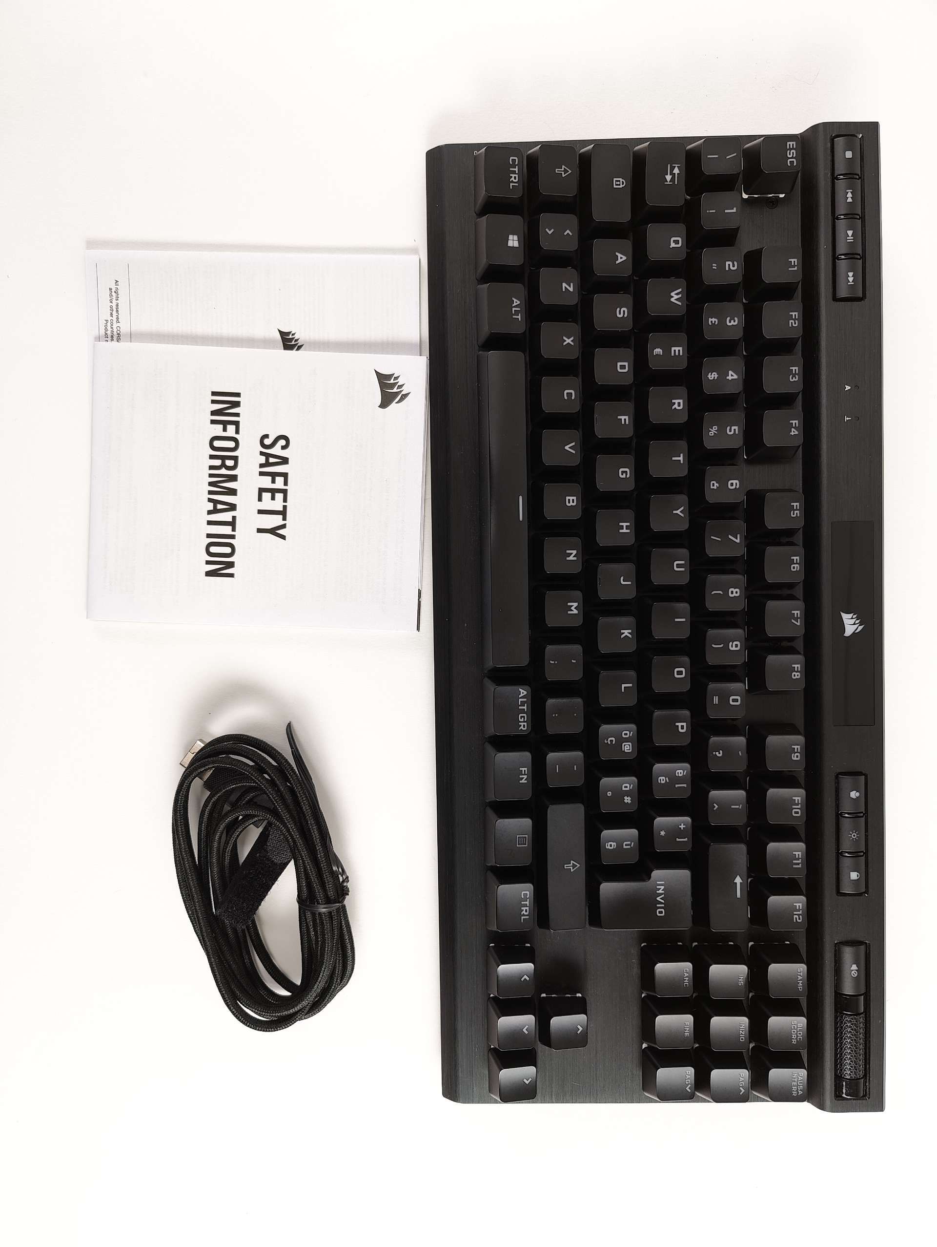 Klawiatura przewodowa mechaniczna Corsair K70 RGB TKL QWERTY