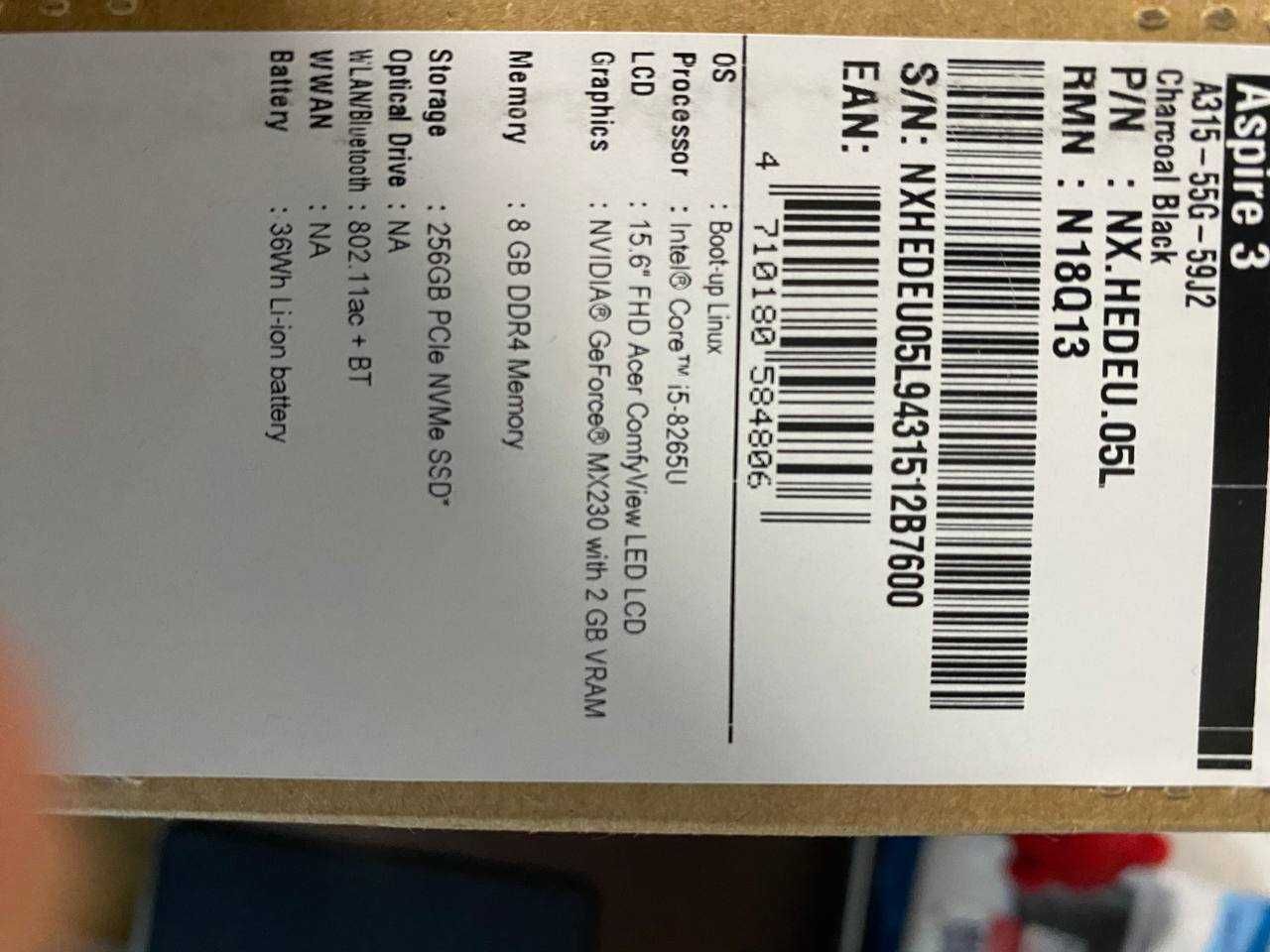Acer Aspire 3 A315-55G-59J2
