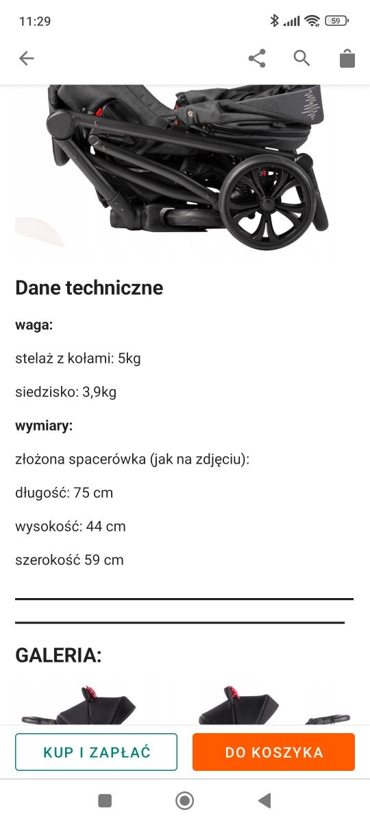 Wózek spacerowy do 22kg