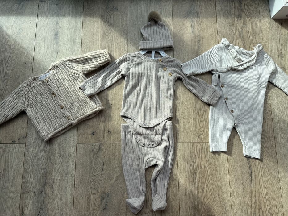 Zestaw dzianinowy beżowy Zara r 62