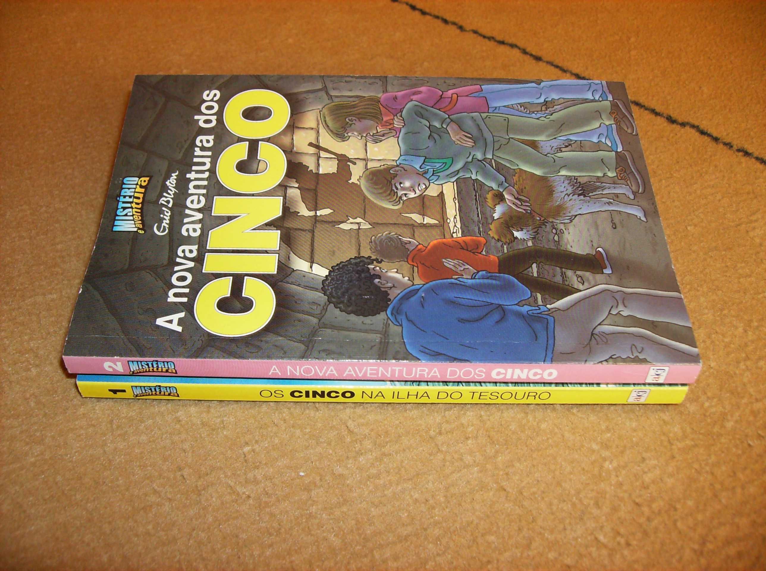 Livros "A Nova aventura dos cinco" e "Os Cinco na Ilha do Tesouro"