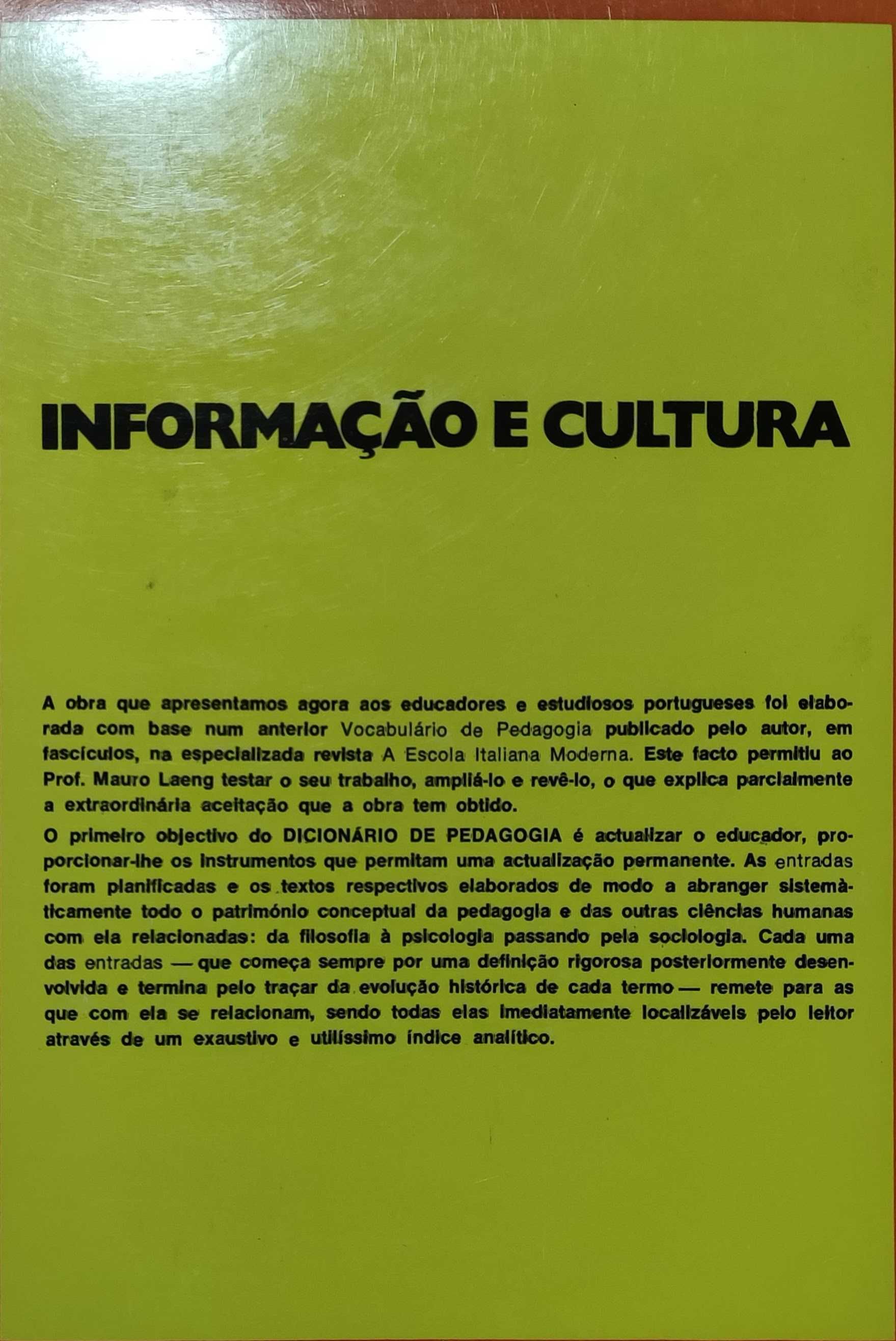 Livro "Dicionário de Pedagogia" de Mauro Laeng