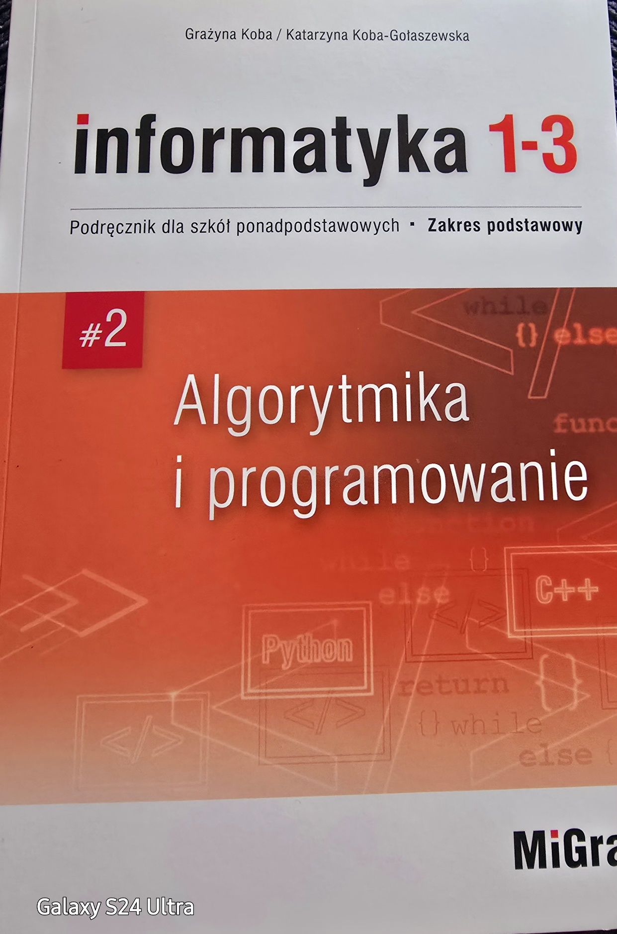 Informatyka 1-3 ,podręcznik dla szkół ponadpodstawowych.