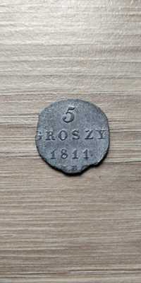 5 groszy 1811 I.B. , księstwo Warszawskie, srebro