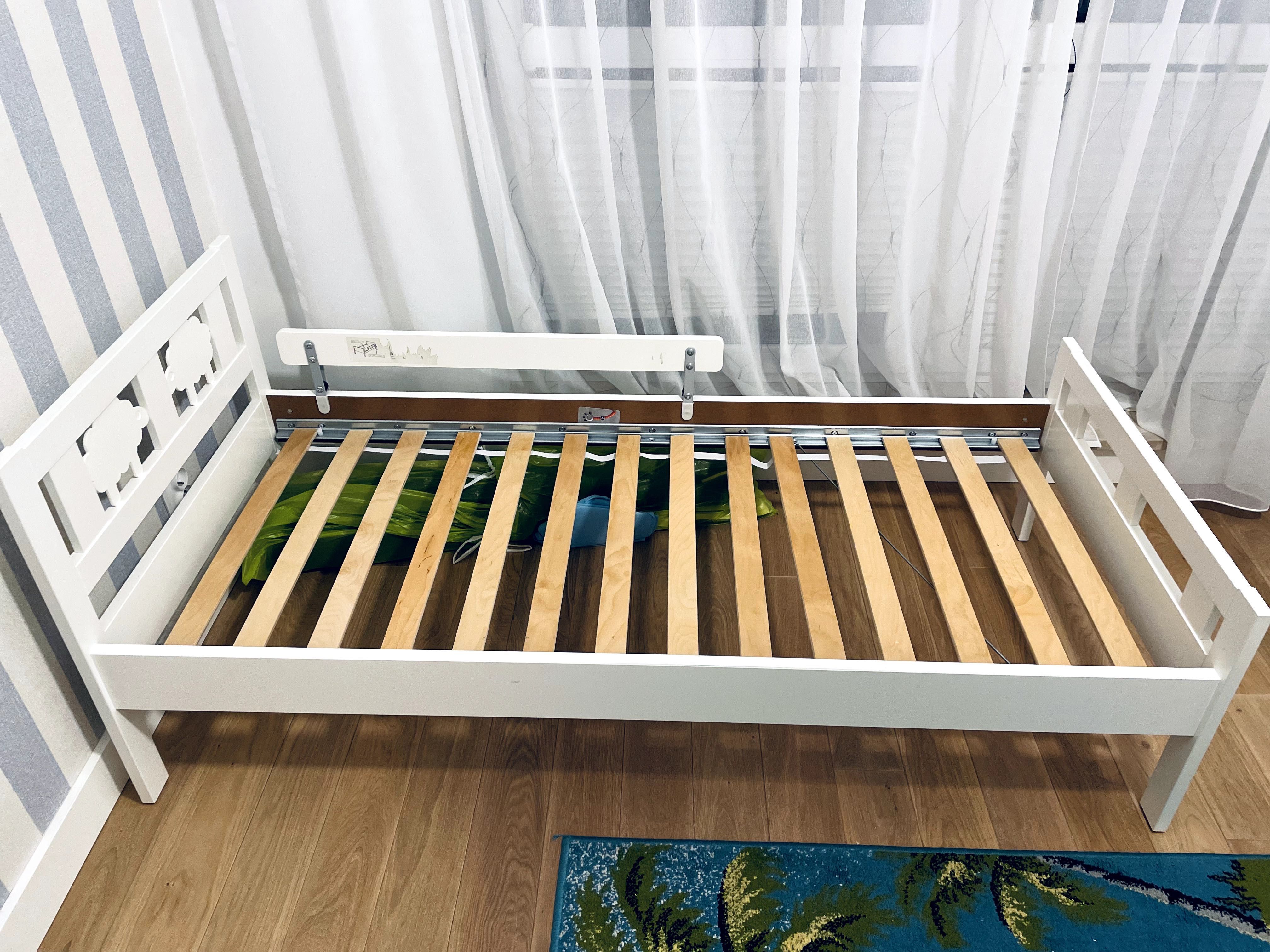 Rama łóżka dziecięcego z dnem z listew, biała, 70x160 cm_stan idealny