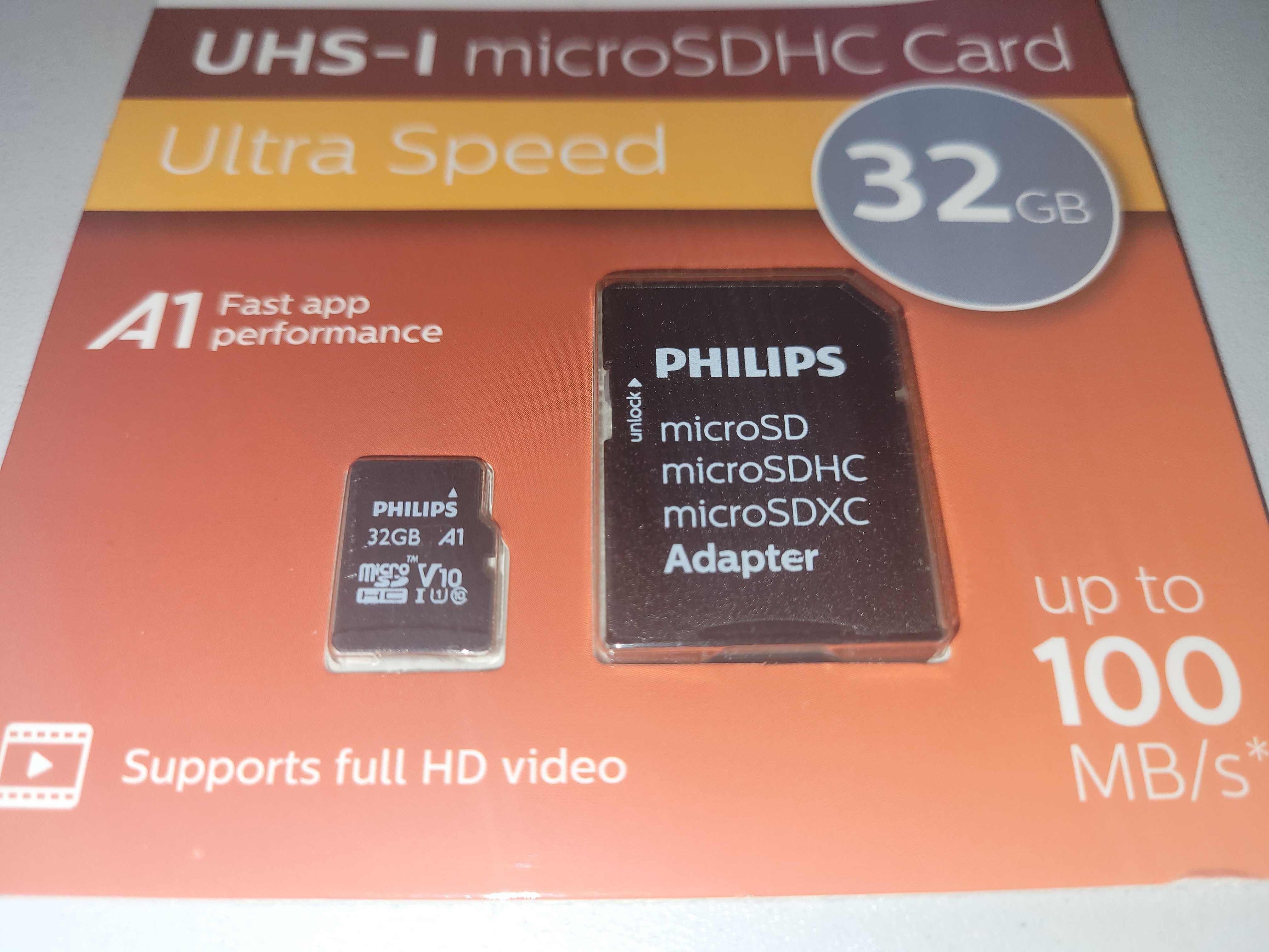 Karta pamięci Philips 32GB microSD SDHC A1 + adapter SD