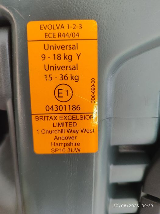 Cadeira bebé Auto - Britax Romer Evolva 1 2 3