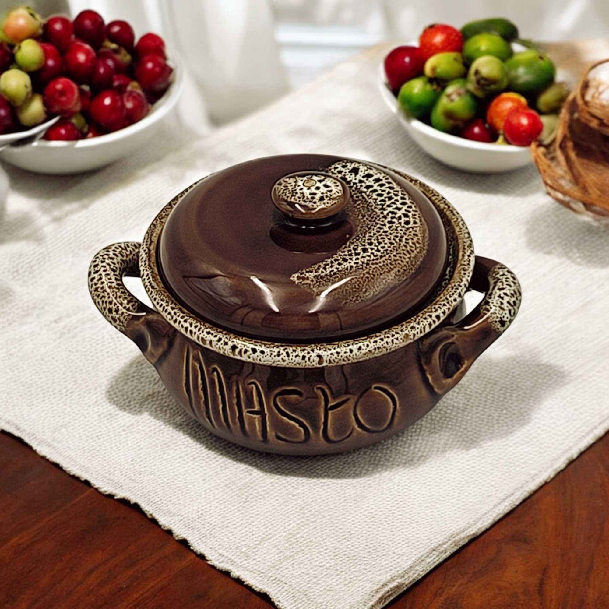 Gliniany Pojemnik na Masło 400 ml Ceramiczny Pojemnik na Masło