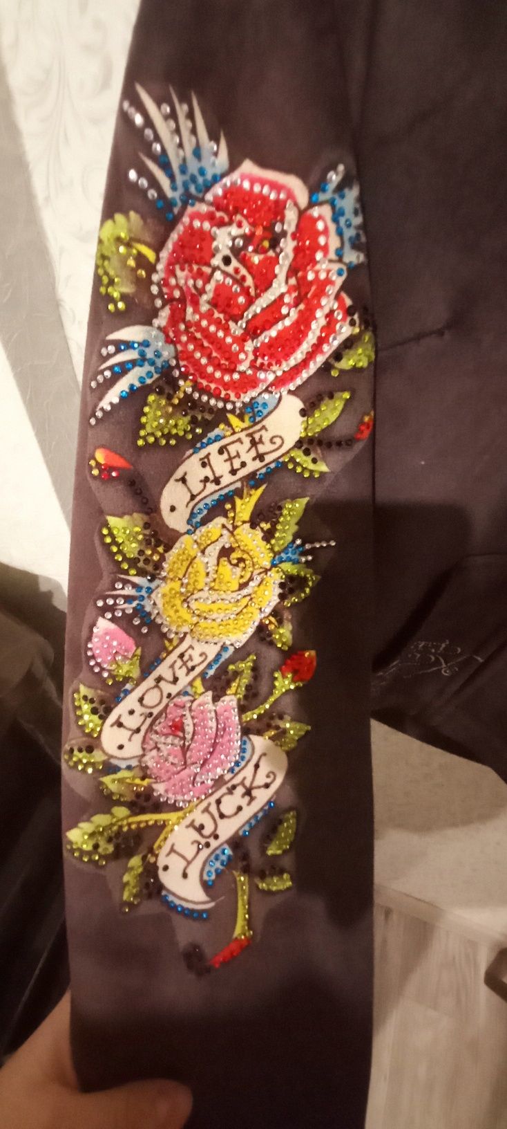 Винтажная худи на молнии Y2K Ed Hardy (S)