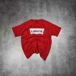 MĘSKA Koszulka PREMIUM Czerwona Duże Logo Nadruk Levis Bawełna Lato