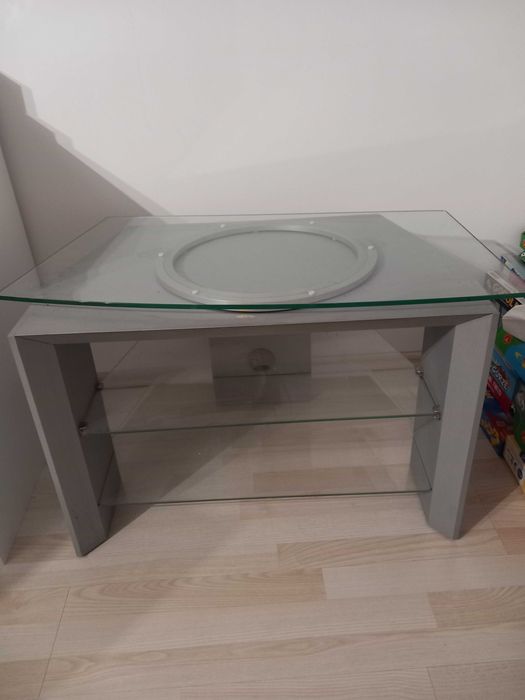 Szklany obracany stolik pod tv stan bdb