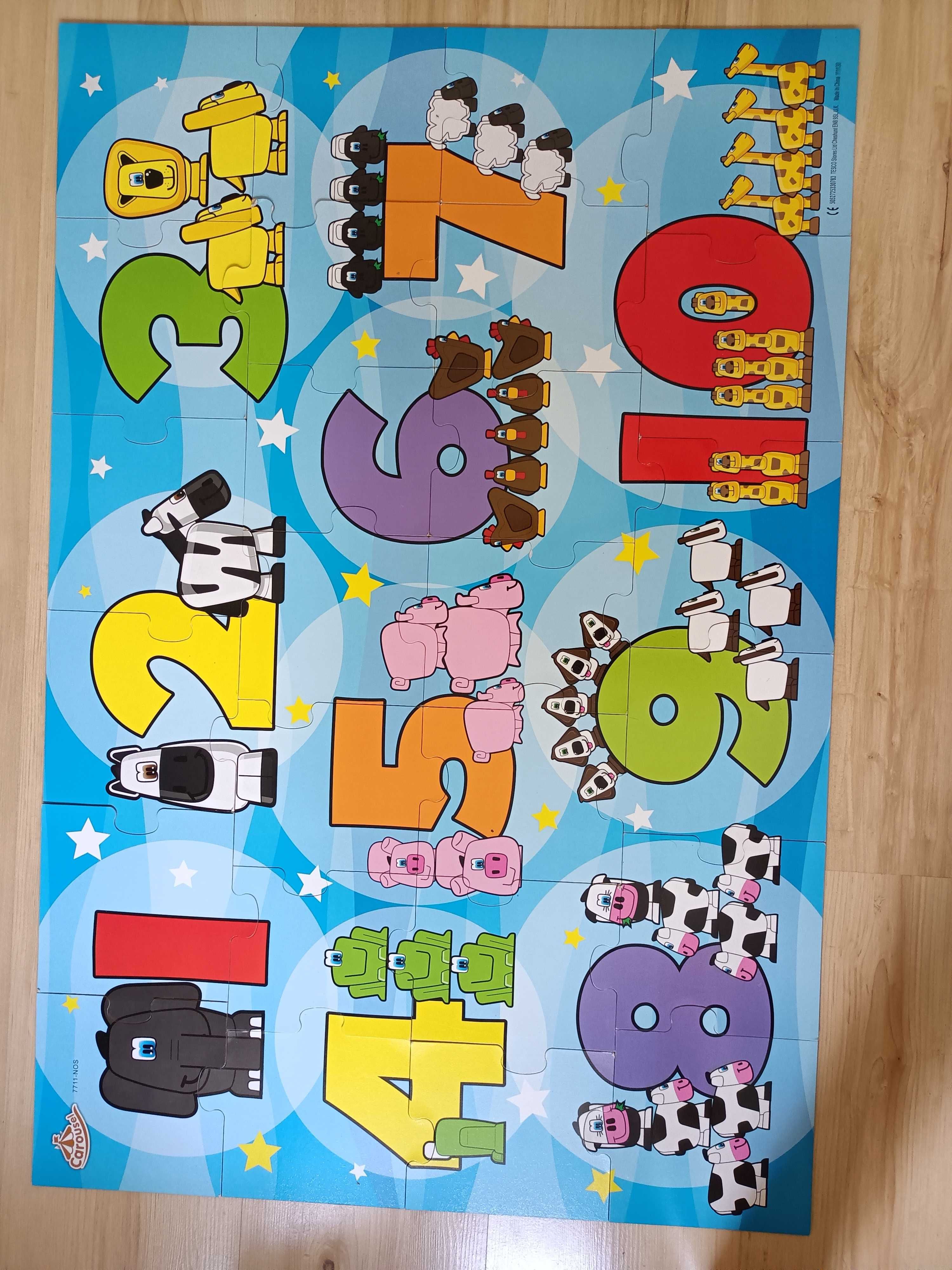 Puzzle maxi 24 elementy zwierzęta cyfry
