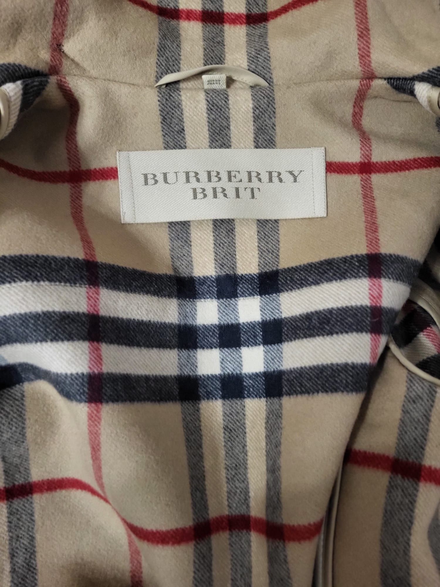 Oryginalny markowy płaszcz luxury Burberry Brit beżowy 100% wełna