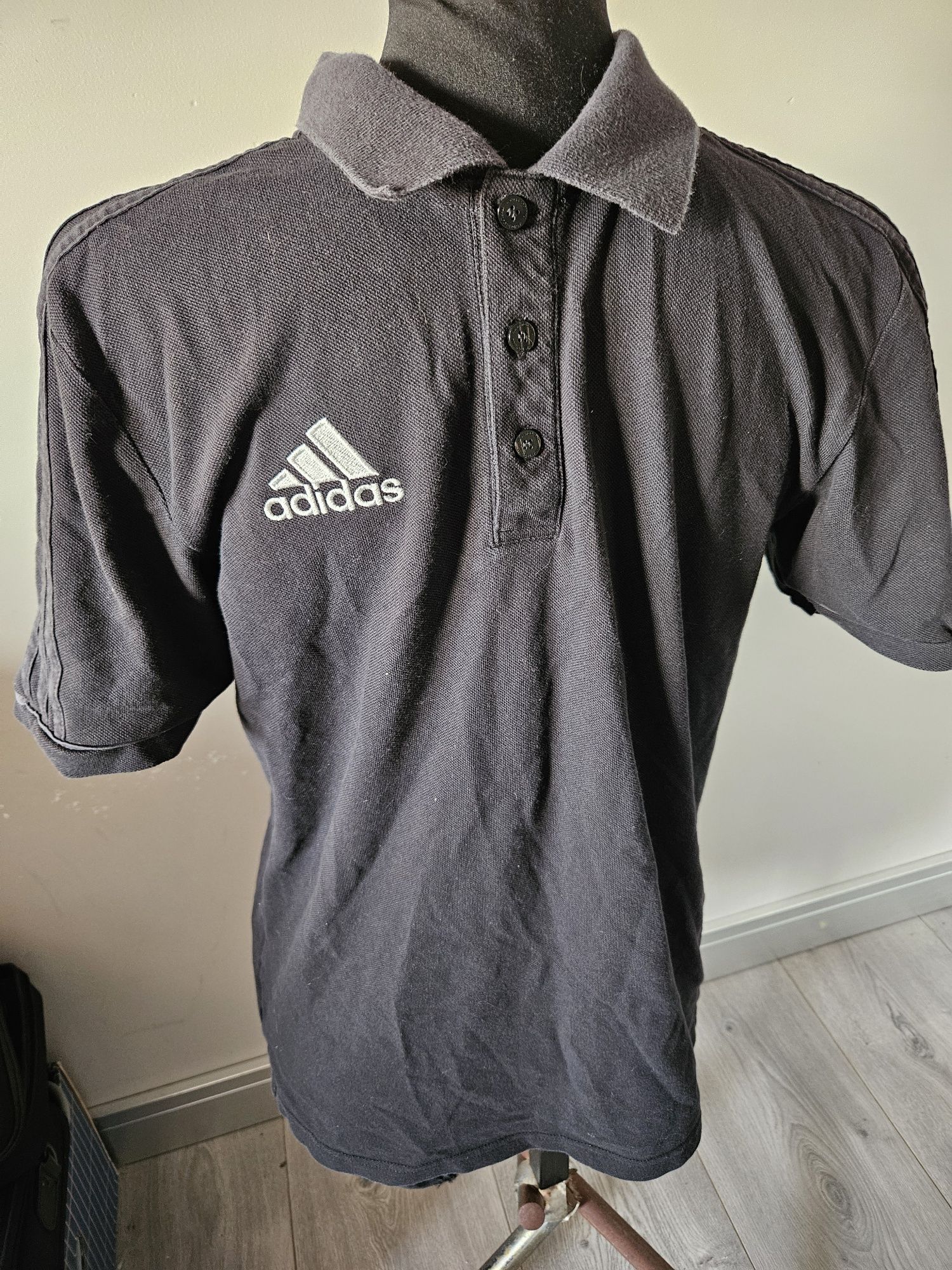 Czarna koszulka polo r M Adidas
