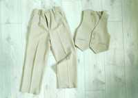 Komplet: eleganckie spodnie I kamizelka, rozmiar 134