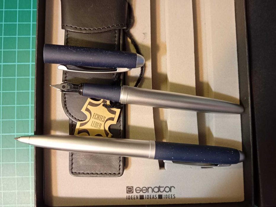 Zestaw Senator : pióro wieczne, długopis i skórzane etui