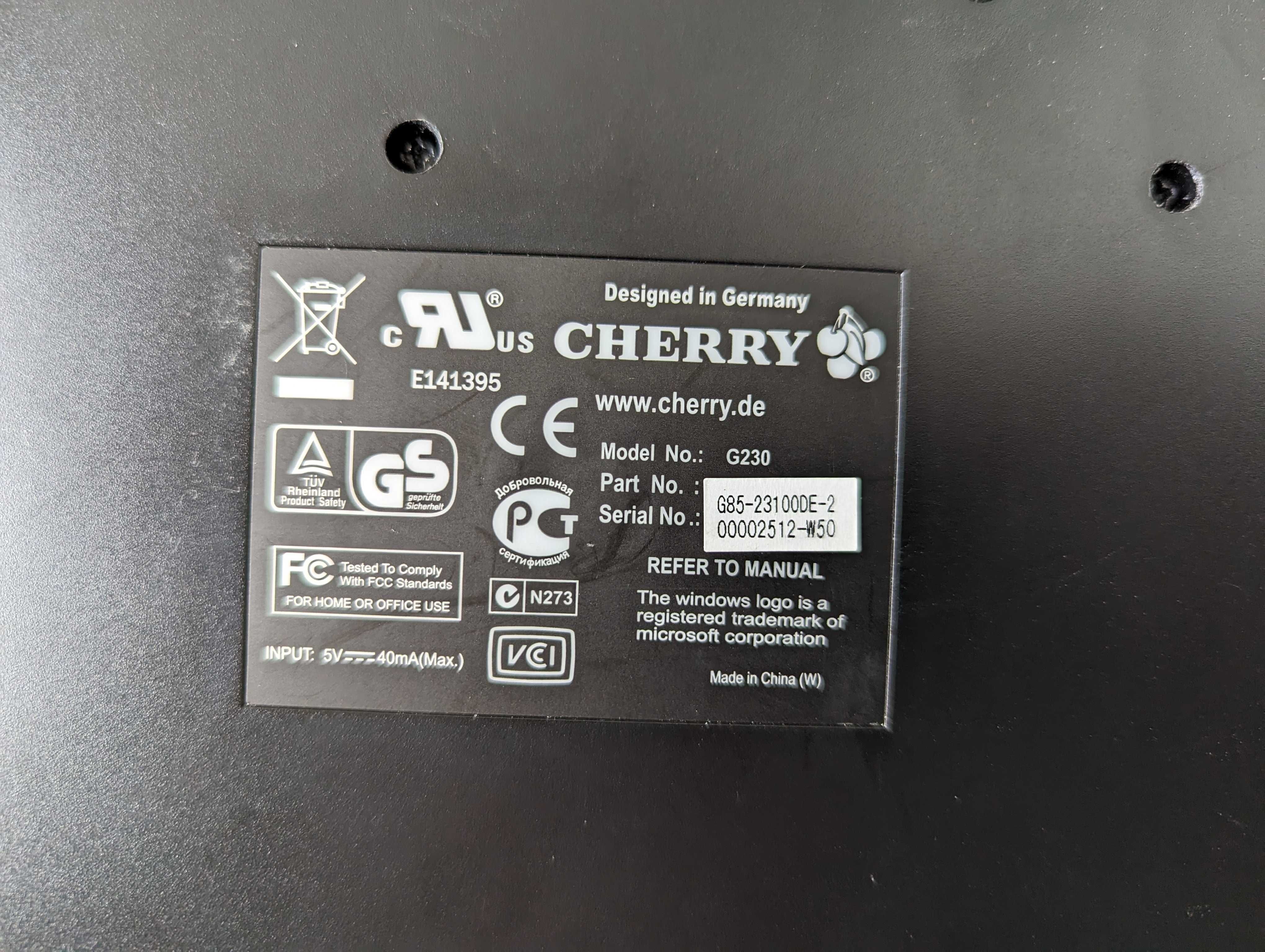 Klawiatura Cherry G230 DE